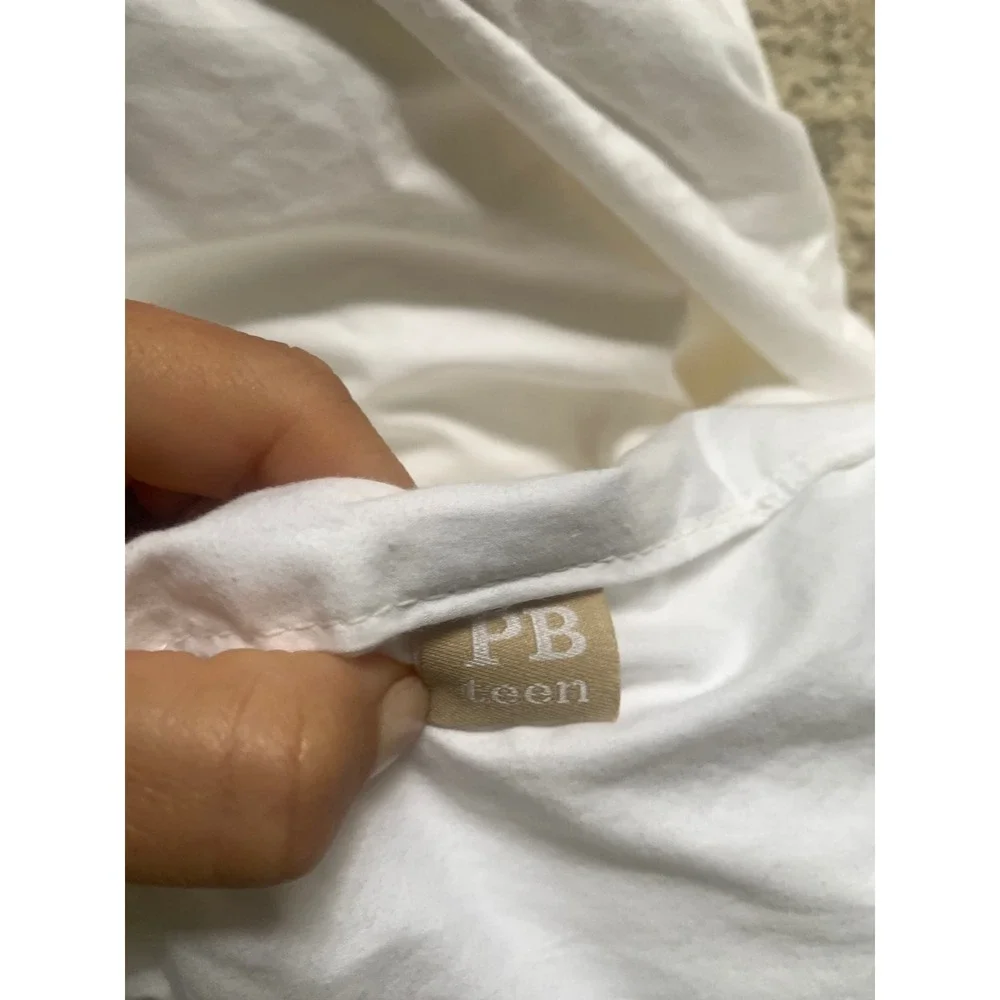 PBteen White Down Comforter Insert Box Stitch Bedding size full